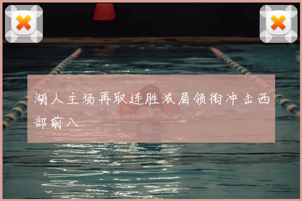 湖人主场再取连胜浓眉领衔冲击西部前八